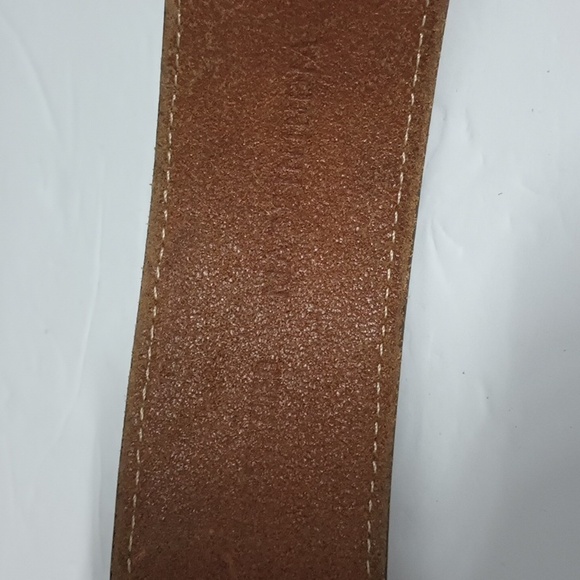 Chico's Genuine Leather Brown Gold Distressed Studded Western Belt Size Small - Picture 14 of 16